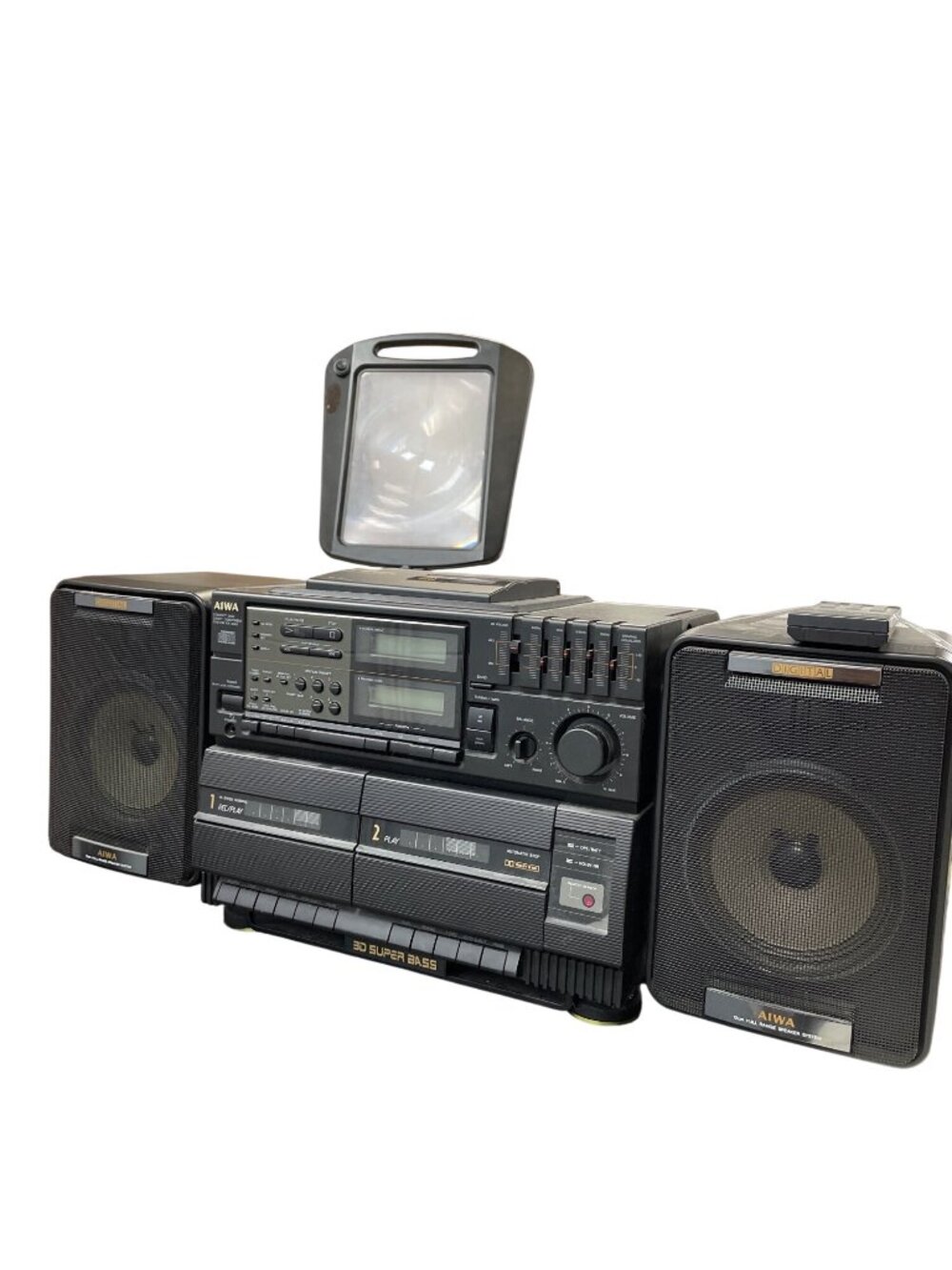 Aiwa 1989 VTG CA-DW9U cd deual cassette stereo RC T90 remote boombox SKU 10-836
